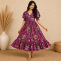 Pink Kalamkari Frill Frock
