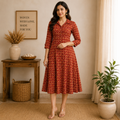 Kalamkari Men's Collar A-Line Kurthi