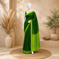 Green Single Ikkath Pochampally Cotton Saree