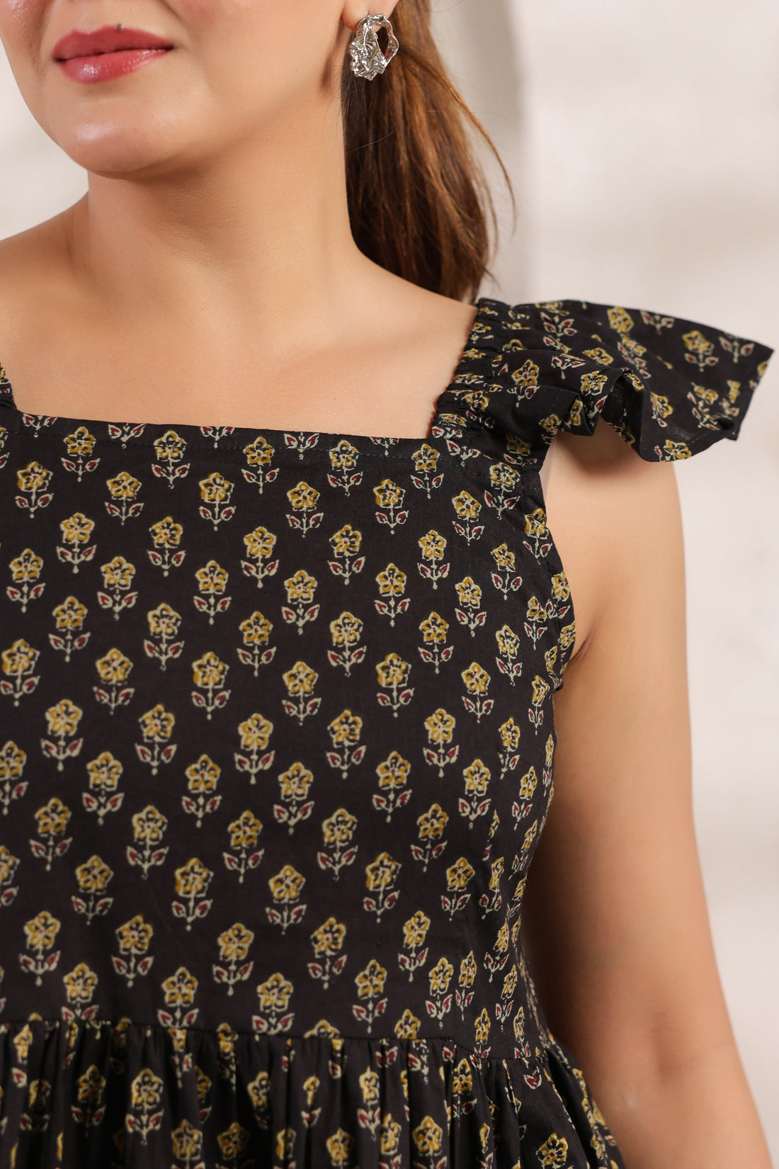 Black Peplum Top with pocket