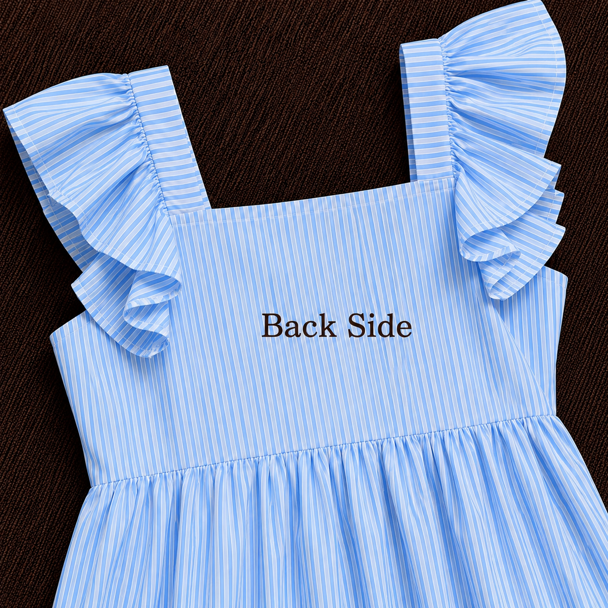 Blue Striped Cotton Midi Dress