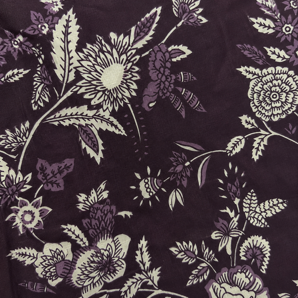 Wine Floral Printed Dress