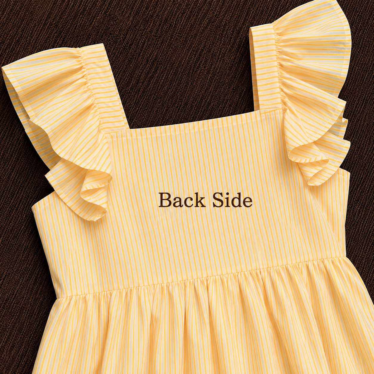 Yellow Striped Cotton Midi Dress