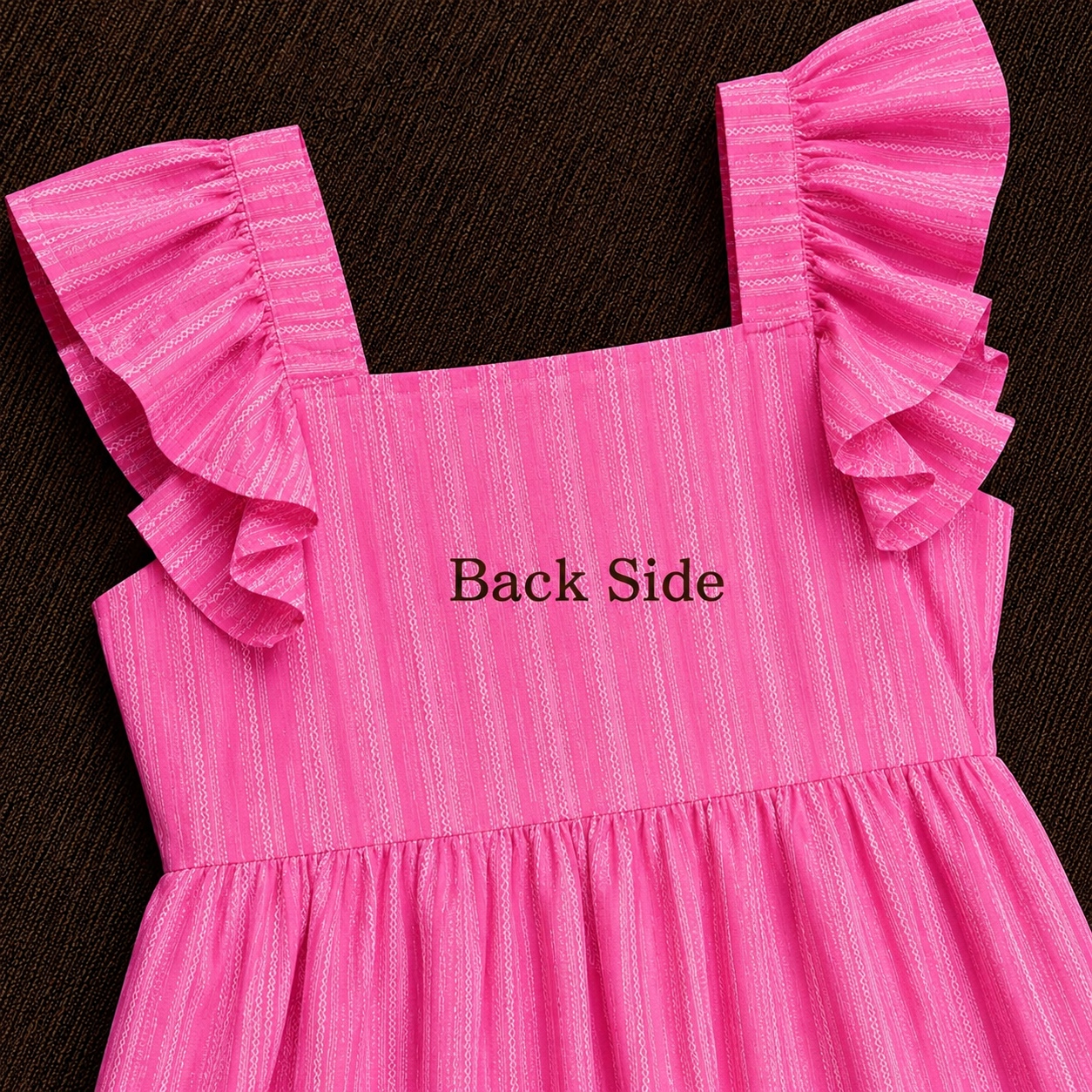 Pink Striped Cotton Midi Dress