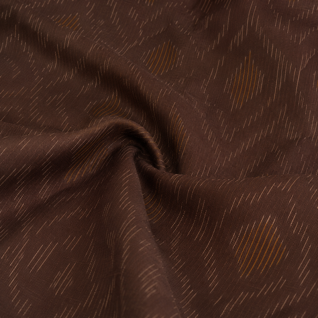 Ikkath SICO Pattu Dress Material – Rich Coffee Brown & Lime Green