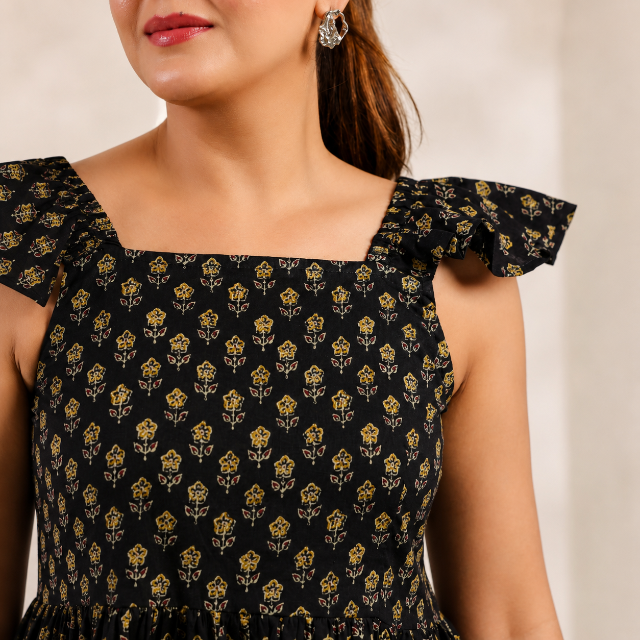Black Peplum Top with pocket