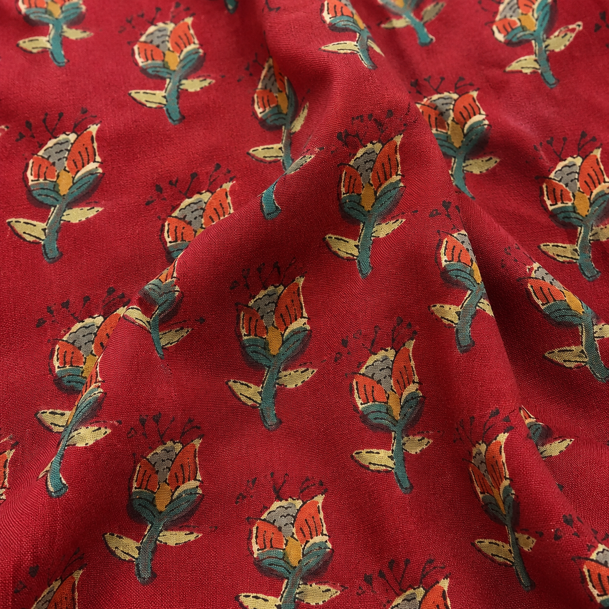 Red Floral Printed Dress